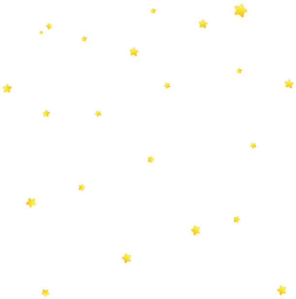 黄色卡通五角星PNG，高清透明漂浮元素，设计素材免费下载