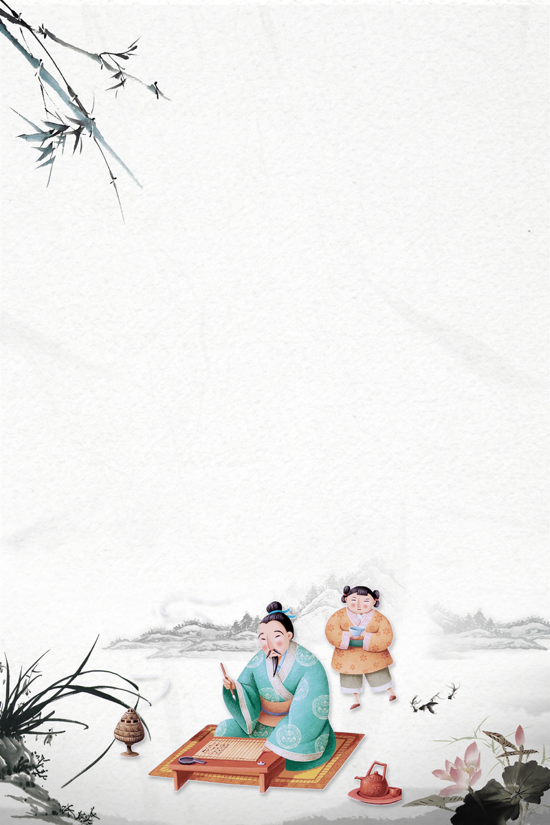 中国风教师节海报背景，复古创意高清JPG素材下载