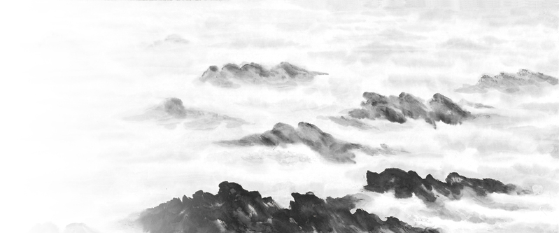 中国风水墨山河渐变黑白背景，复古高清JPG图片设计素材免费下载