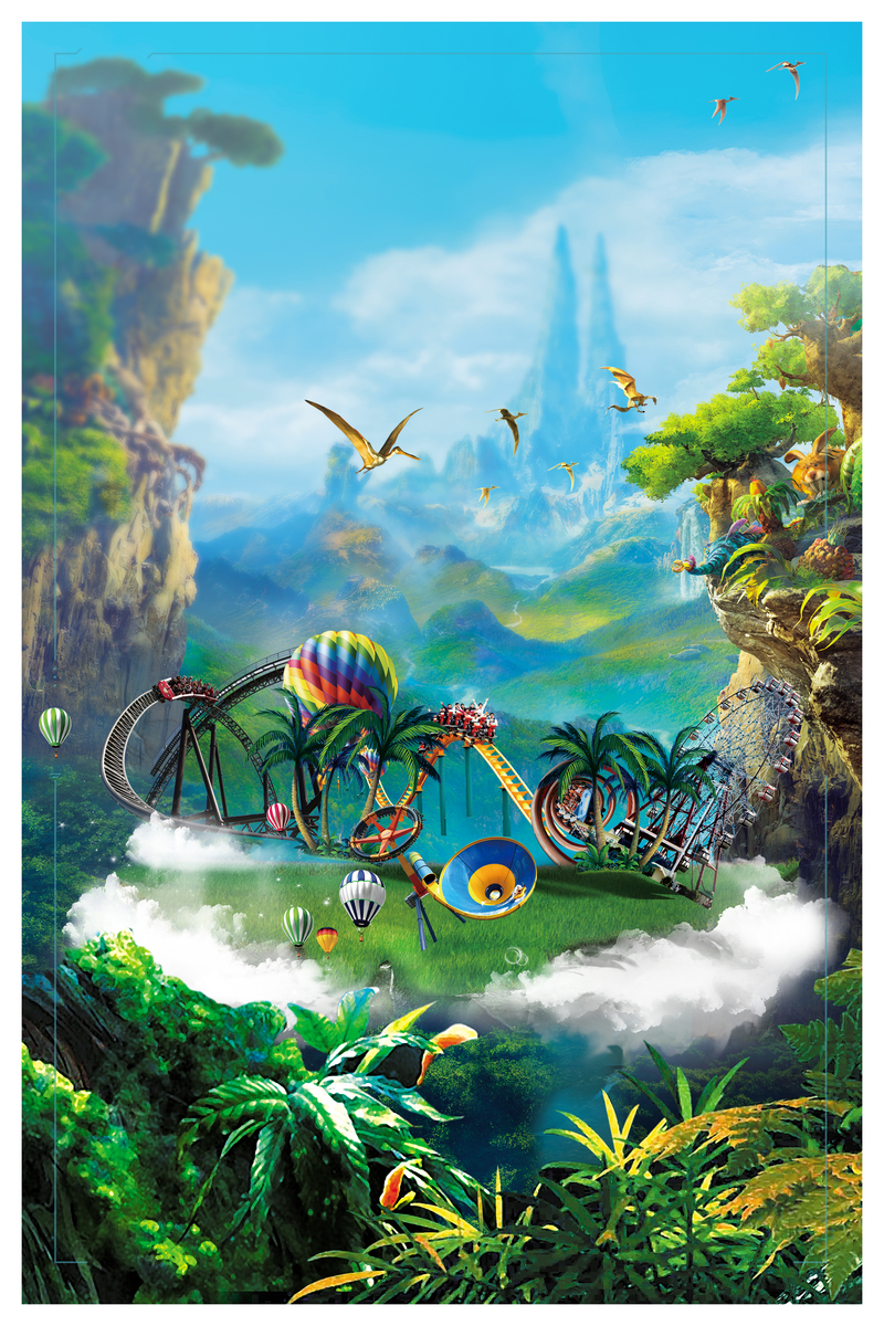 高清JPG热带雨林海报背景，创意另类图片素材下载