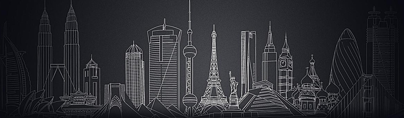 手绘建筑黑白高清JPG，另类图片素材，免费下载