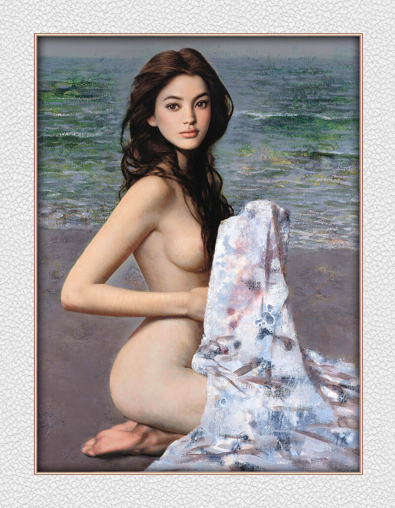 高清另类美女油画挂画背景JPG素材，创意设计资源免费下载