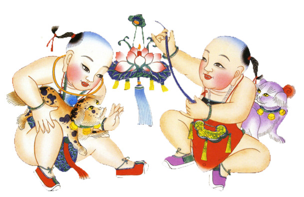 胖娃娃祝寿PNG素材，高清透明图片，节日庆典设计必备，元旦春节元宵通用