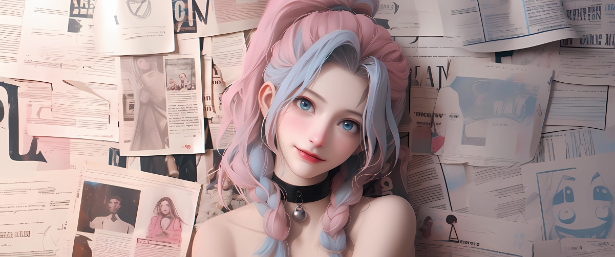 金克丝粉色马尾辫少女壁纸，4K高清带鱼屏专属，3440x1440精美动漫图片下载