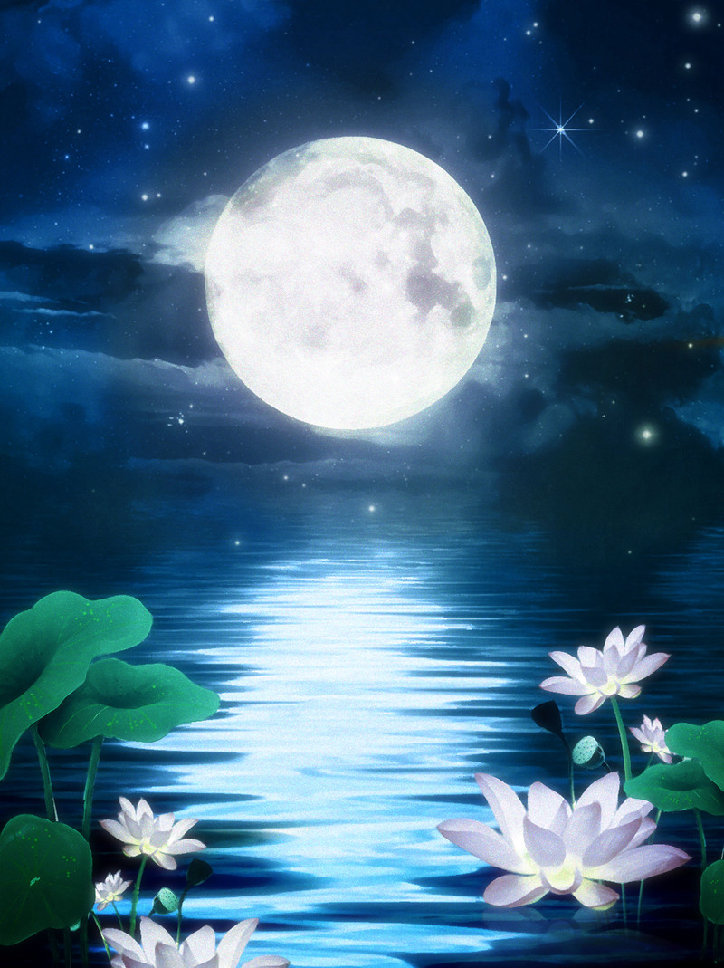 中秋佳节夜景清新海报，高清JPG图片及其他创意设计素材下载