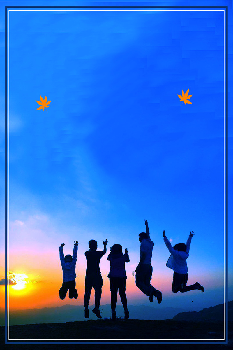 蓝色青春正能量海报背景，高清JPG素材，创意另类设计资源下载