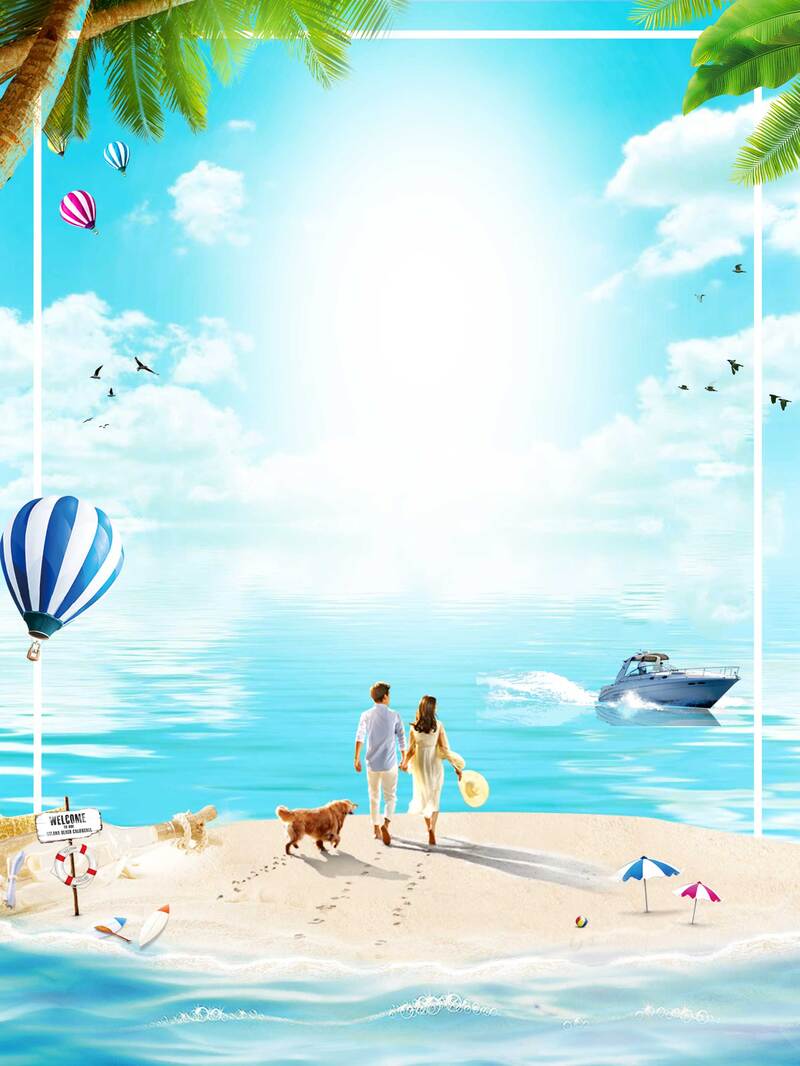 高清夏季沙滩背景JPG素材，另类图片设计，免费下载