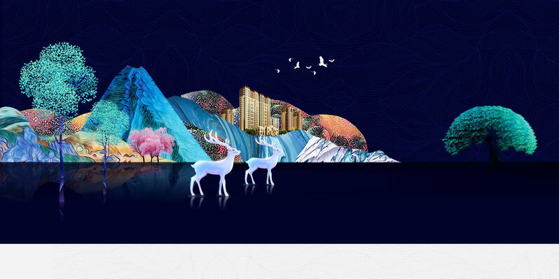 新中式地产揭幕盛典，高清背景JPG素材，独特图片设计资源下载