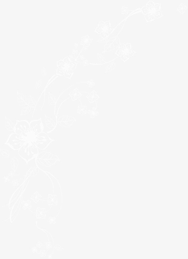 白色线条花朵节日装饰高清PNG，六一儿童节专属设计素材，透明背景图片下载