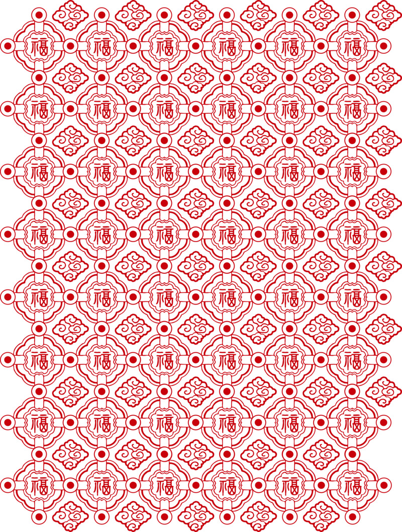 高清福字祥云PNG透明底纹，精美装饰元素图片素材，免费下载