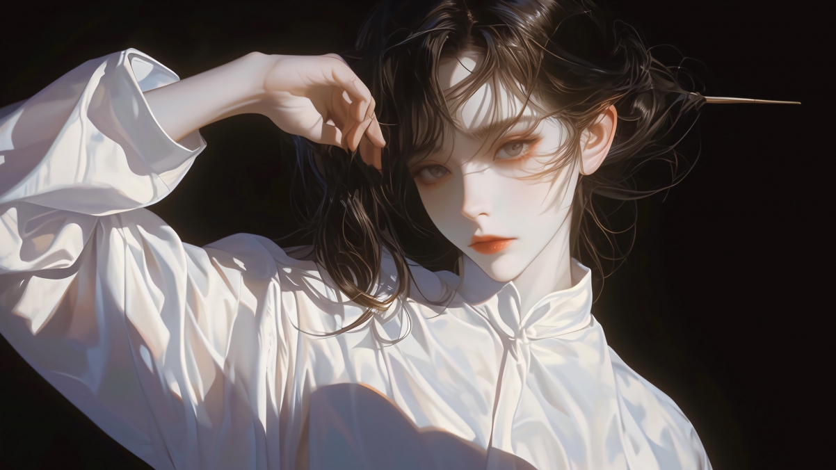 高清4K壁纸，白色动漫女孩个性风采，3840x2160分辨率，免费下载