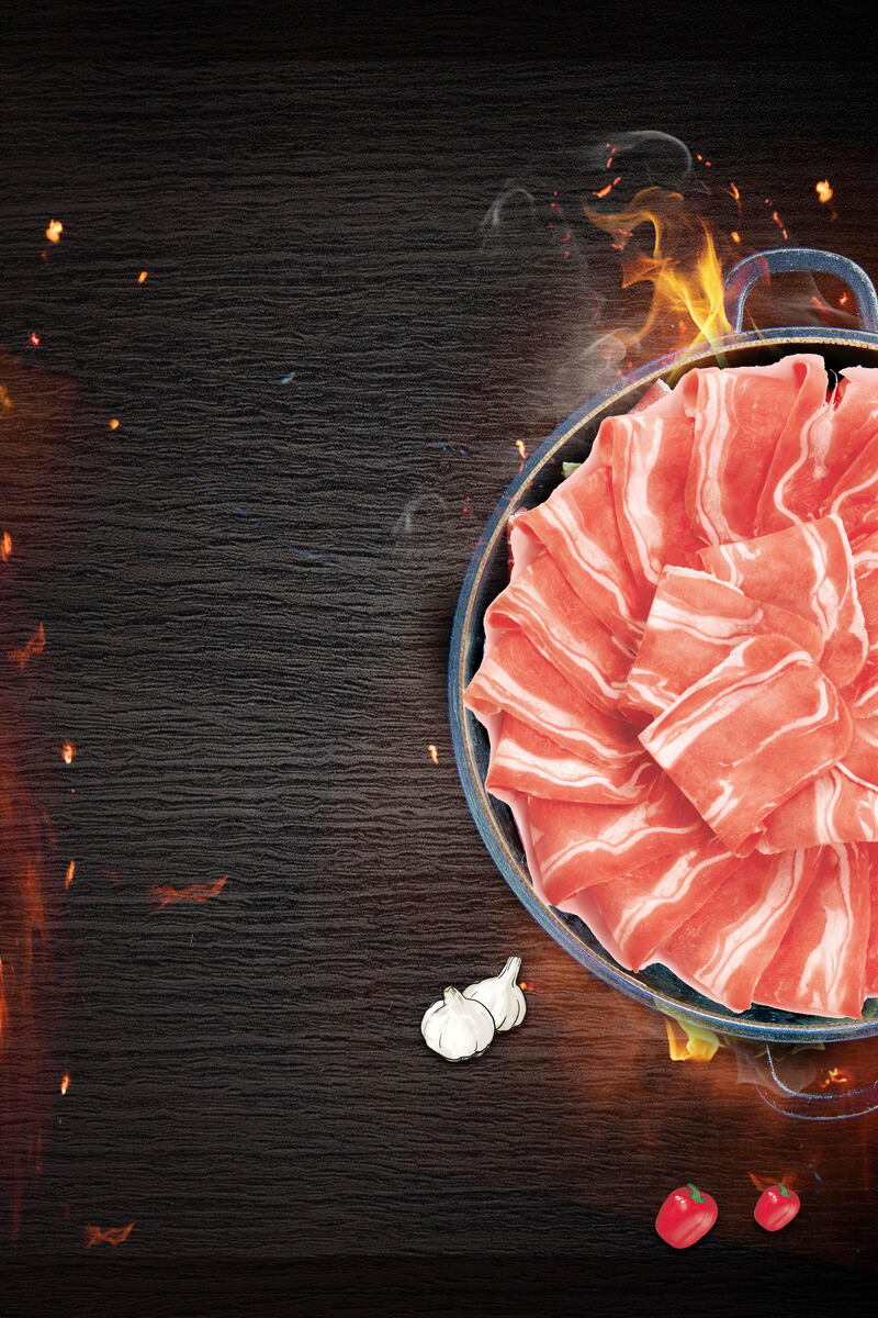 【高清设计】另类牛肉火锅促销背景图，JPG素材下载，助力创意视觉营销