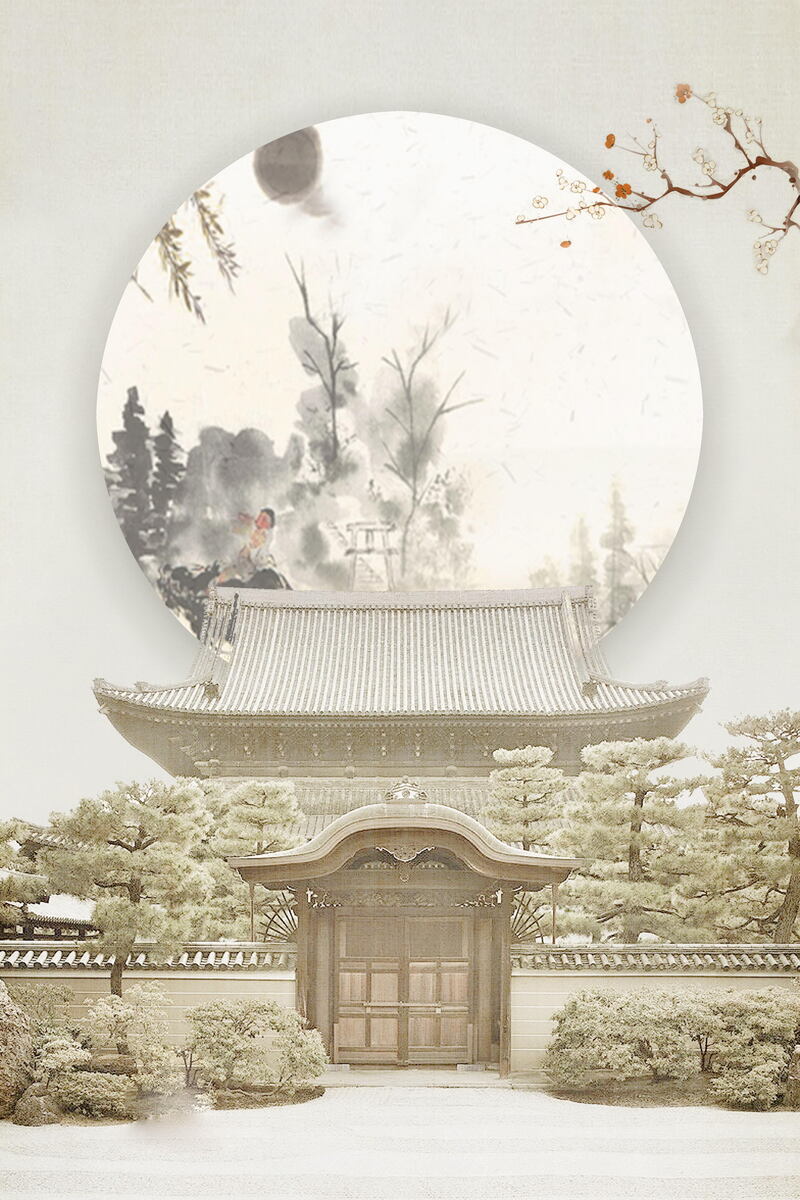 高清复古中国风，江南古典工笔画装饰画JPG素材，一键下载