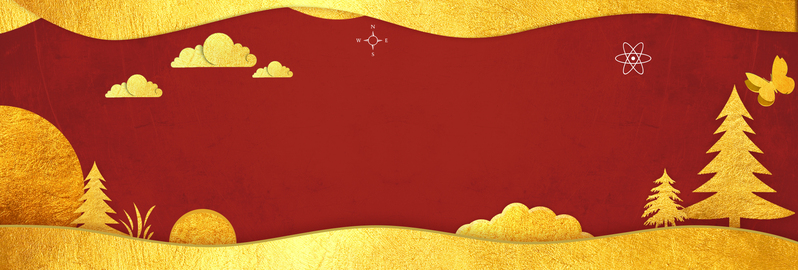 复古中国风新年烫金高清JPG图片素材，红色背景，设计精美，免费下载