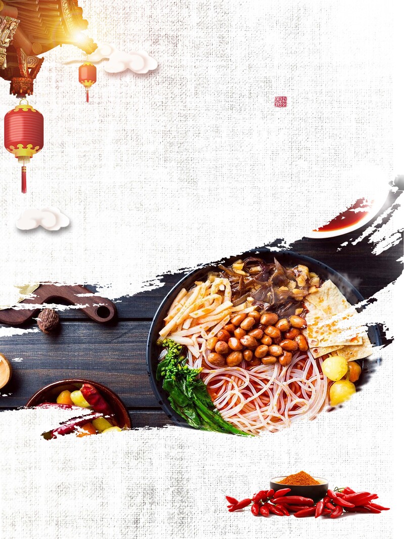 复古中国风美食菜谱海报设计素材，高清JPG背景图片下载