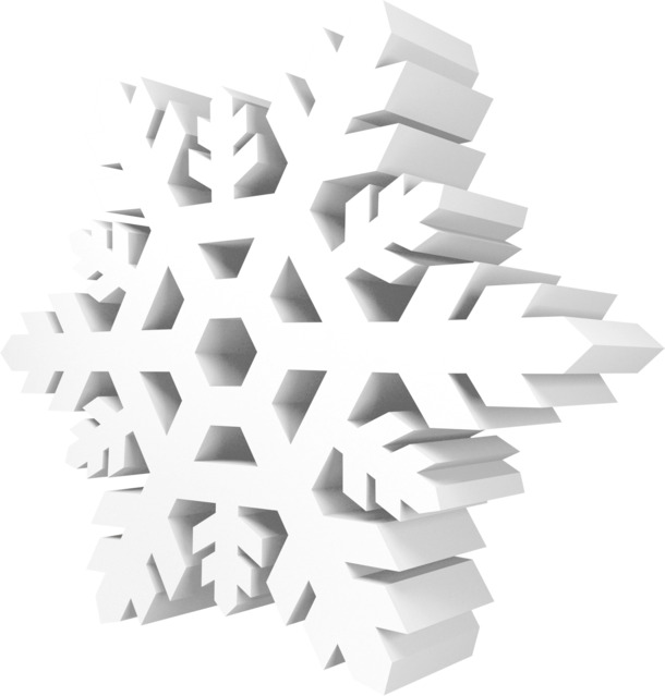 高清白色立体雪花PNG透明素材，圣诞节节日元素，一键下载设计资源