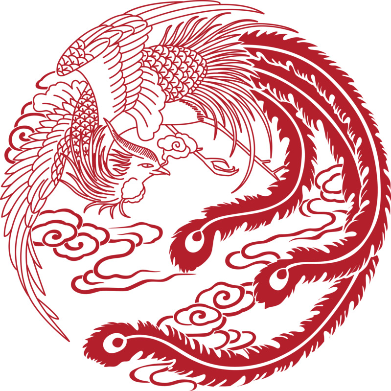 手绘卡通凤凰PNG透明高清素材下载，古韵元素丰富设计选择