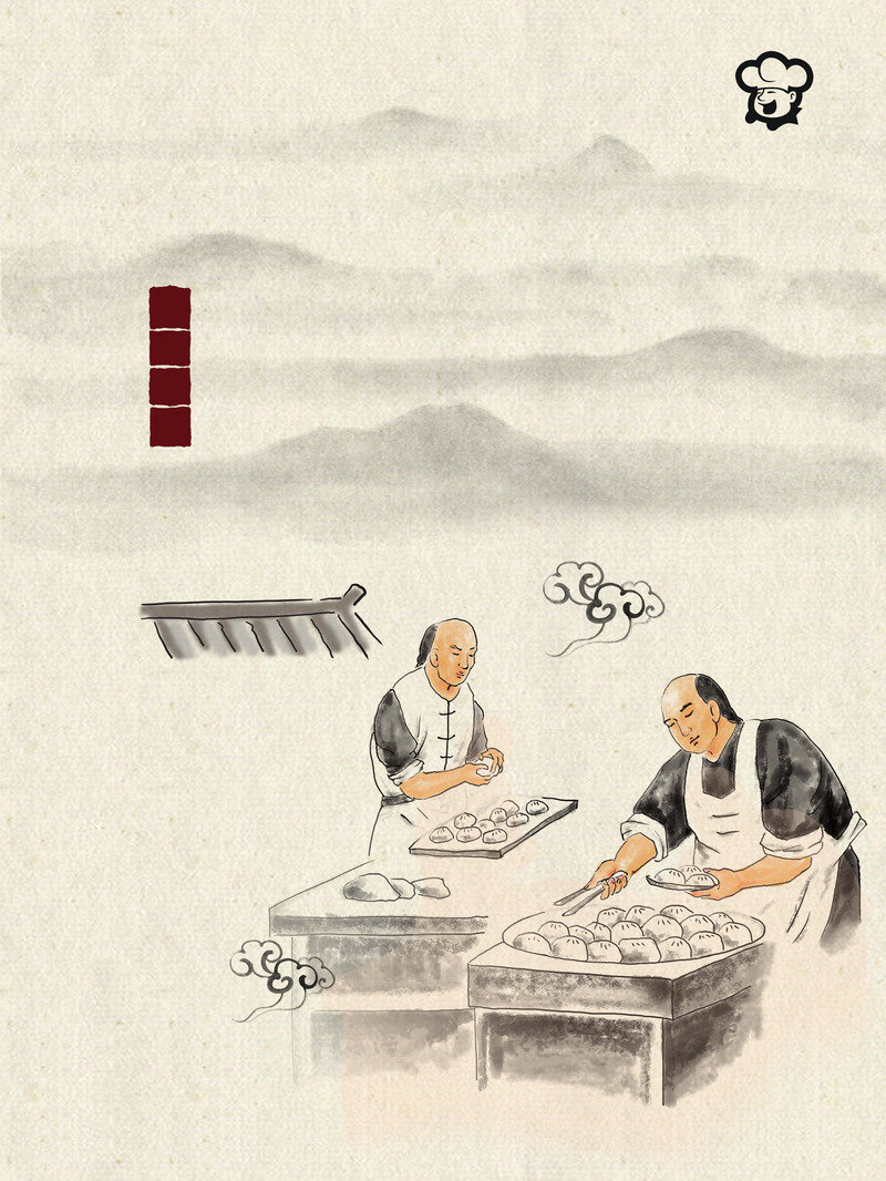 复古中国风老字号美食背景素材，高清JPG图片，设计灵感下载