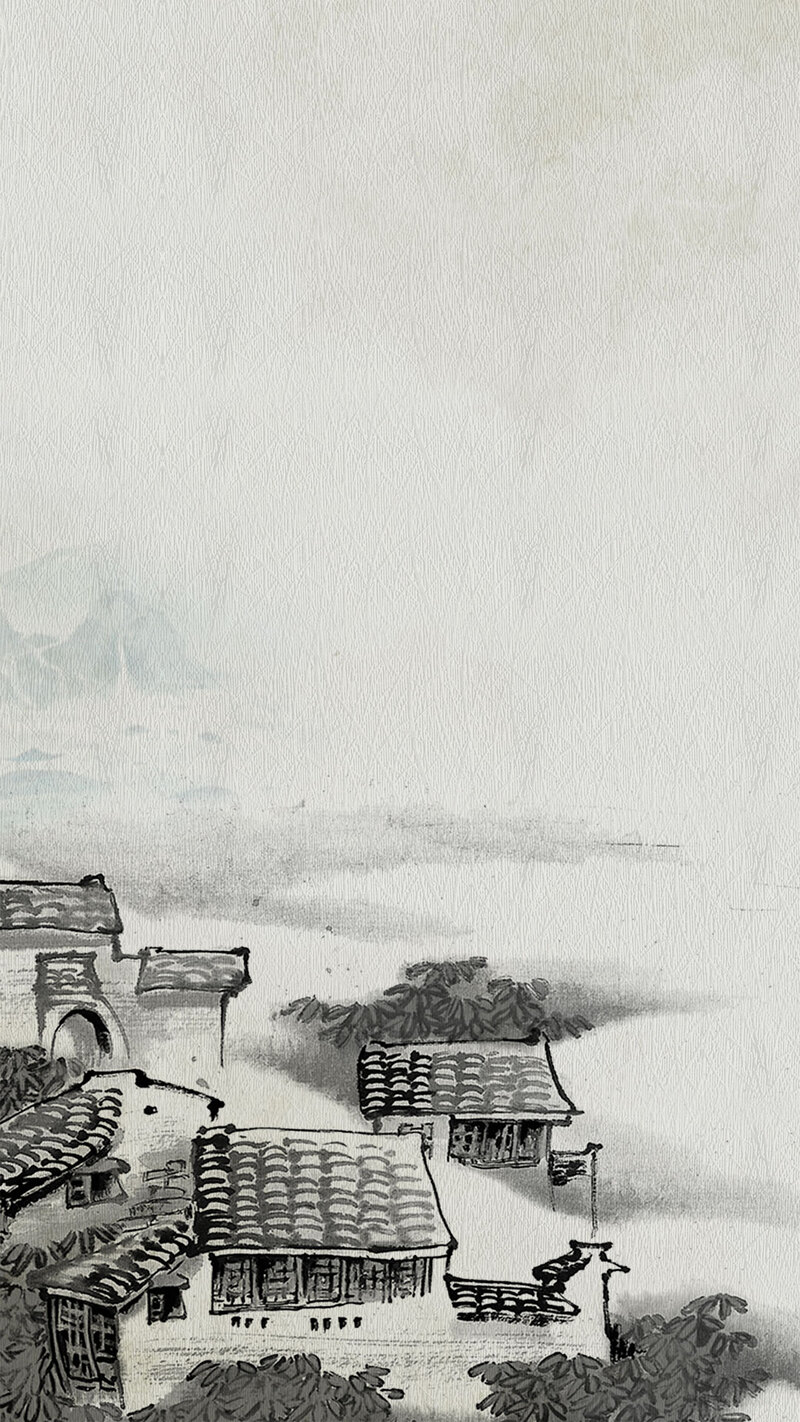 乡村水墨风情高清JPG图集，复古简约中国风，农村美景设计素材下载