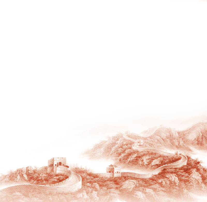 长城山水风光高清PNG透明免抠素材，下载即用，丰富设计元素库