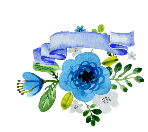 情人节高清水彩手绘花束PNG透明图，节日装饰与设计素材免费下载