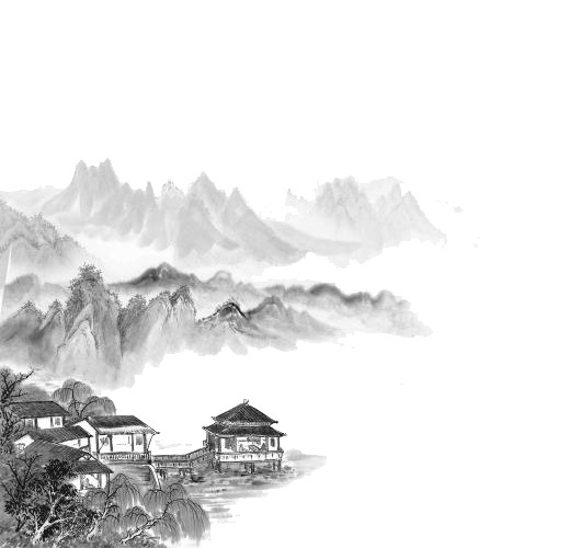 古风水墨画高清PNG透明素材，精美装饰元素，笔触墨迹设计图下载