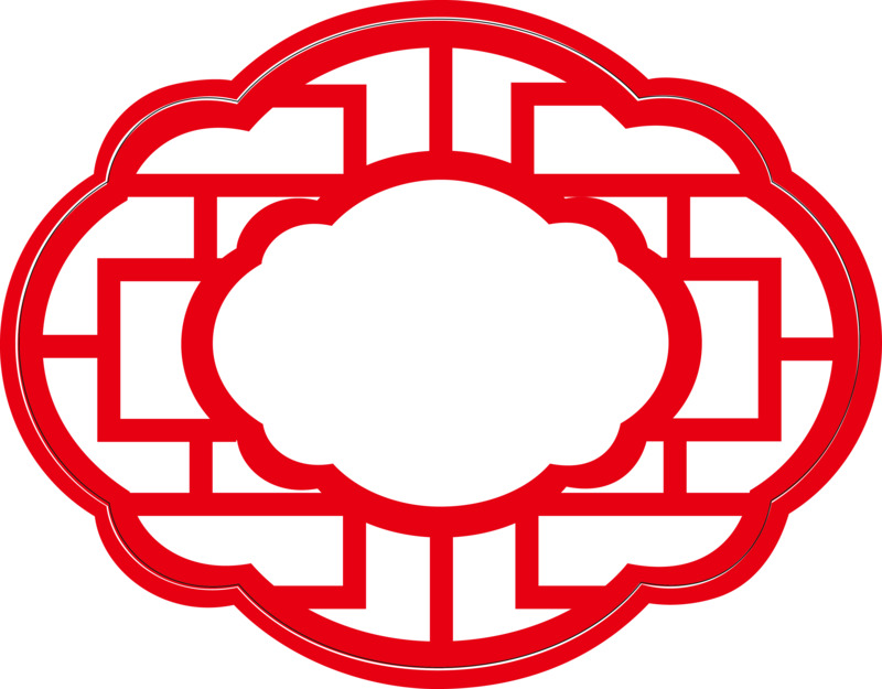 高清PNG红色窗花矢量图，透明装饰元素边框，设计素材免费下载