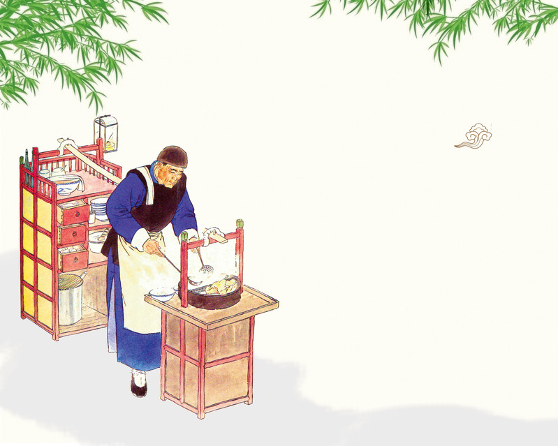 复古中国风馄饨海报背景素材 | 高清JPG图片设计资源免费下载