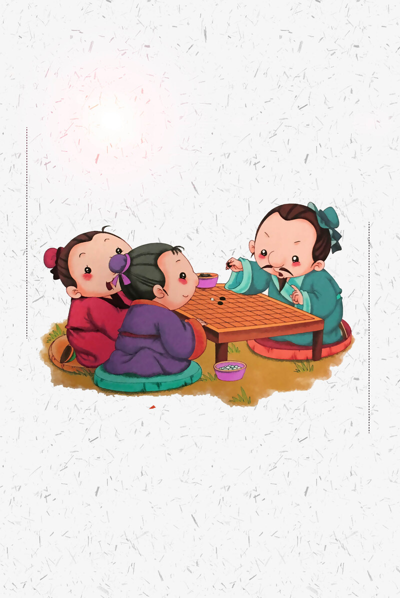 复古中国风棋艺文化展板高清JPG图片素材，下载古典设计元素