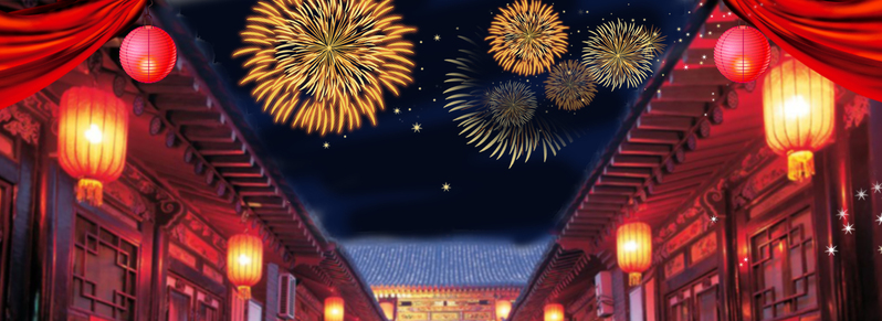 高清烟花夜景元宵海报背景，喜庆新年电商素材JPG，狂欢图片设计直下