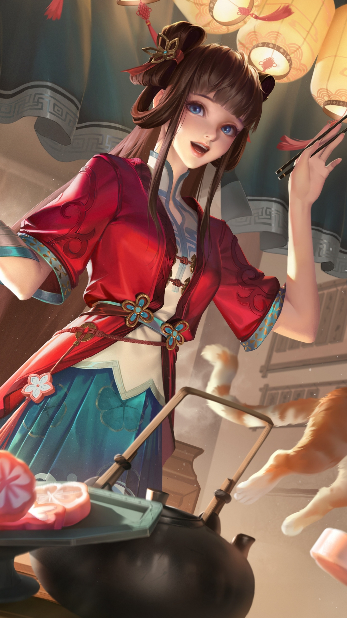 王者荣耀西施绝美壁纸，玲珑珍味主题，5K/4K超清画质，手机专属，2826x5023高清下载