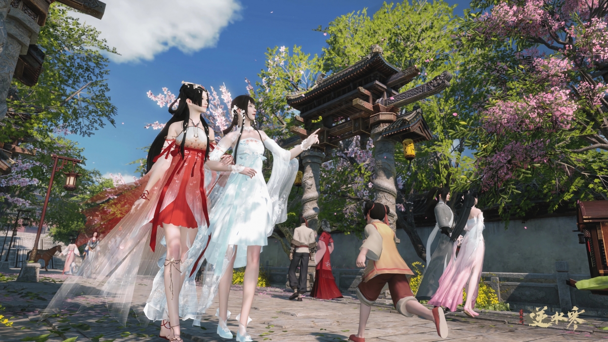 逆水寒绝美人物与游戏风光，4K超高清壁纸精选，3840x2160分辨率，下载尽享高清视觉盛宴