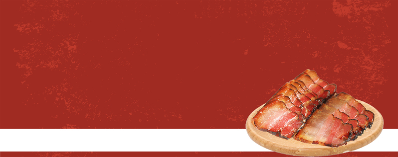 湘西特色腊肉电商宣传 | 手绘简约红底Banner | 高清JPG & PSD设计素材下载