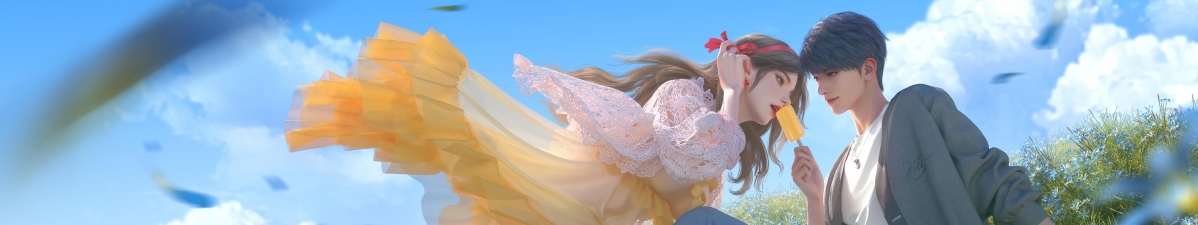 恋与深空·梦幻花海情侣壁纸，5760x1080超清三屏美图，一键下载高清壁纸