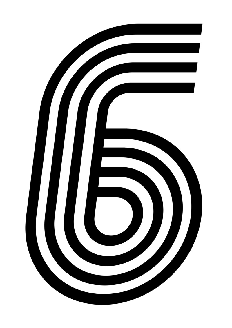 免费下载，高清PNG透明新艺术风格数字6字体素材，免抠元素，设计必备