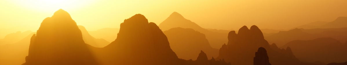 高清三屏电脑壁纸，日出山川美景 5760x1080 下载