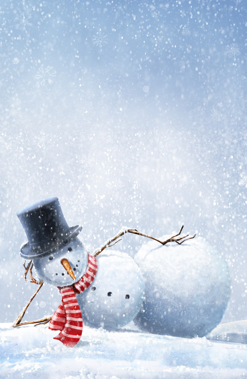 高清调皮圣诞雪人PNG透明背景底纹设计素材下载