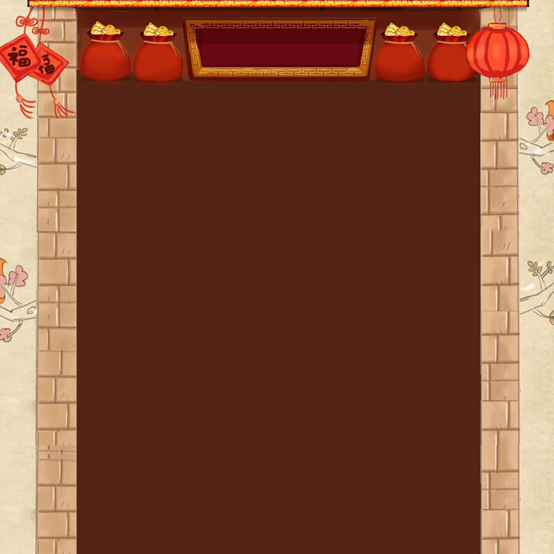 年终大促，中国风墙壁背景高清JPG及PSD设计素材下载
