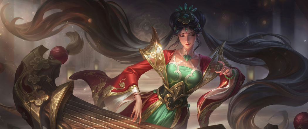 LOL英雄联盟·娑娜鸣凤栖梧 3440x1440高清带鱼屏壁纸下载