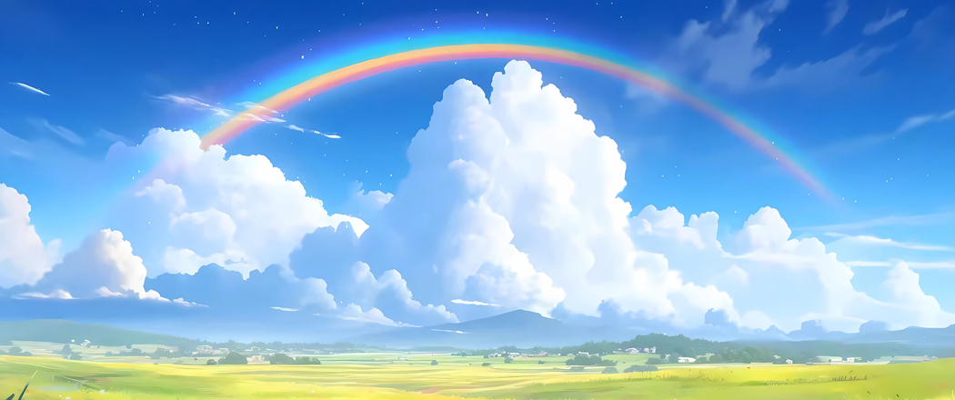 雨后天晴彩虹美景 3440x1440 超高清带鱼屏壁纸下载