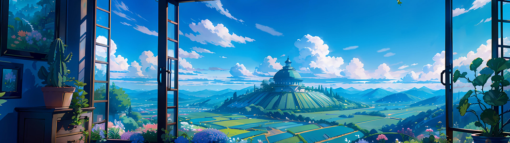 绿色家园高清双屏壁纸 3840x1080 下载