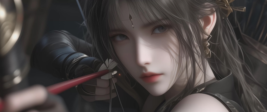 超高清动漫美女弓箭手3440x1440带鱼屏壁纸下载