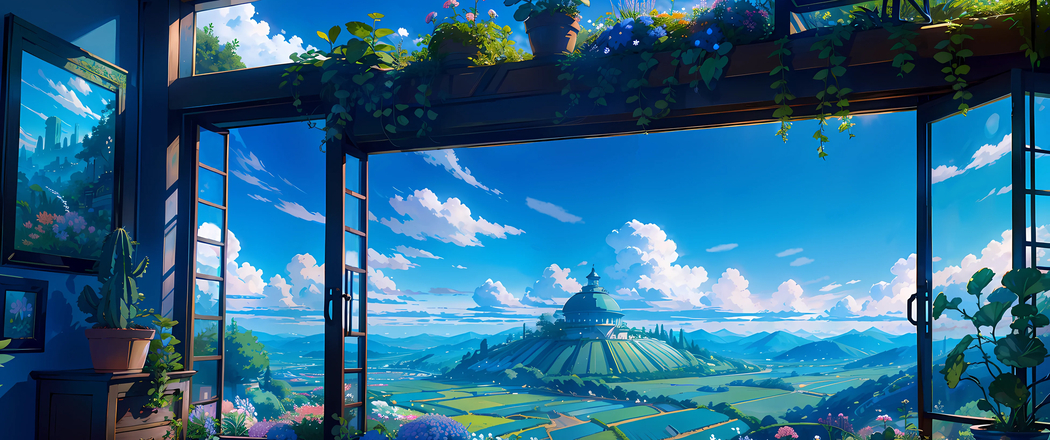 3440x1440高清带鱼屏壁纸，绿色家园风景图片下载