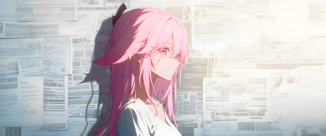 八重神子报纸墙4K带鱼屏动漫壁纸 高清3440x1440下载