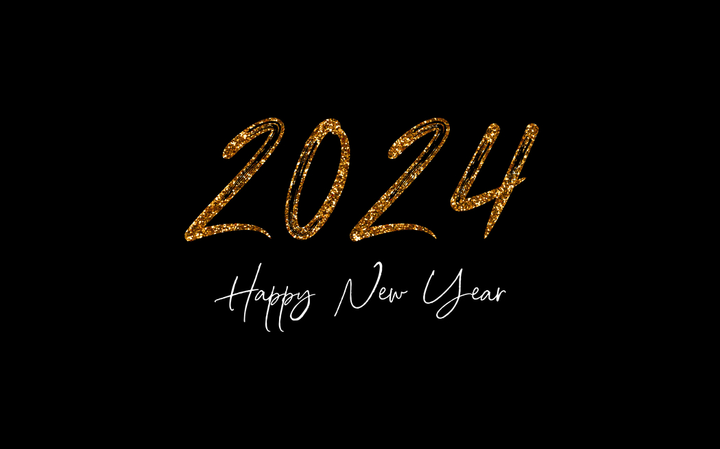 2024新年黑金艺术字4K壁纸 3840x2400高清下载