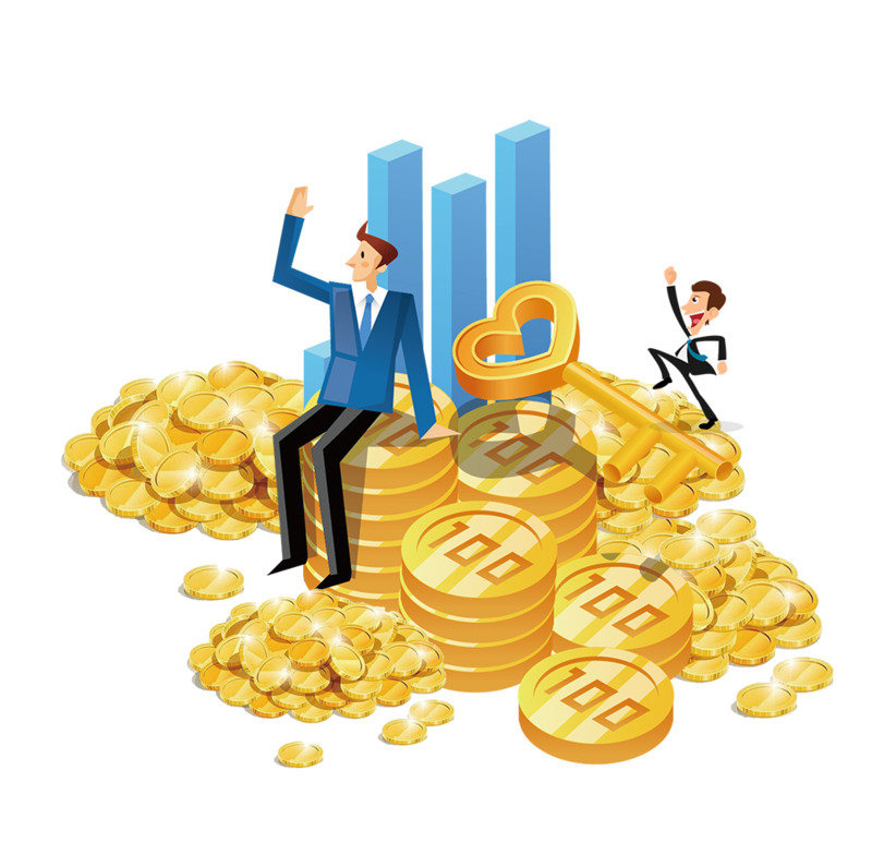 投资理财金融企业海报设计素材，高清PNG手绘卡通插画，PSD格式下载