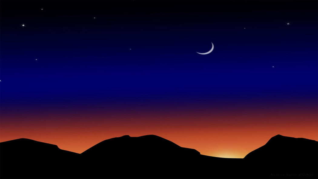山夜星辰月亮 4K高清背景图片壁纸 2560x1440 下载