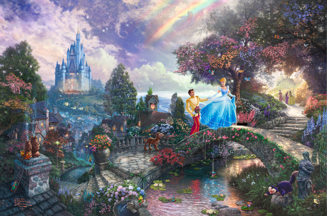 灰姑娘梦幻城堡托马斯·金凯德4K绘画高清壁纸下载（3000x1984）