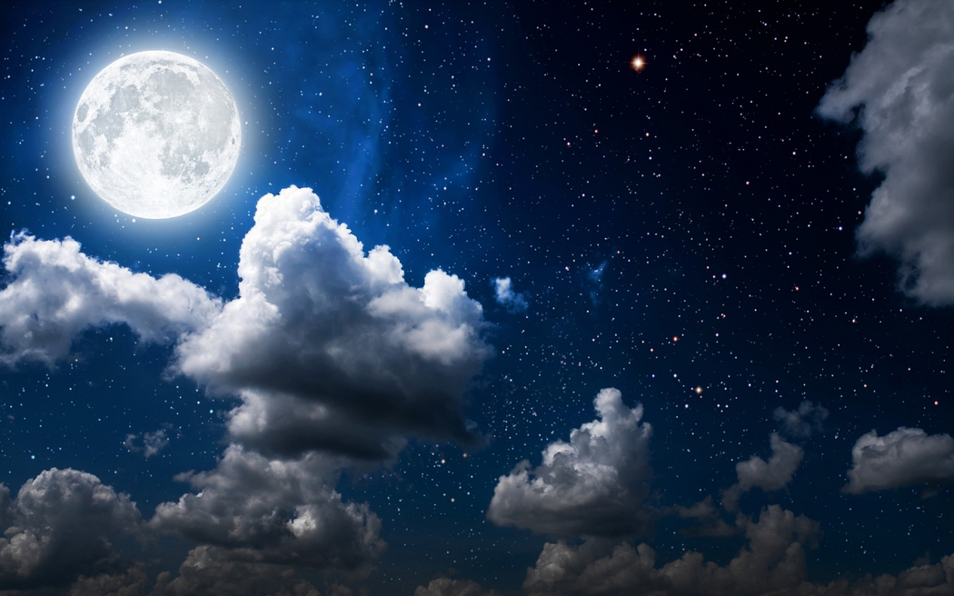 4K高清夜景壁纸，光月星辰云图，2560x1600分辨率下载