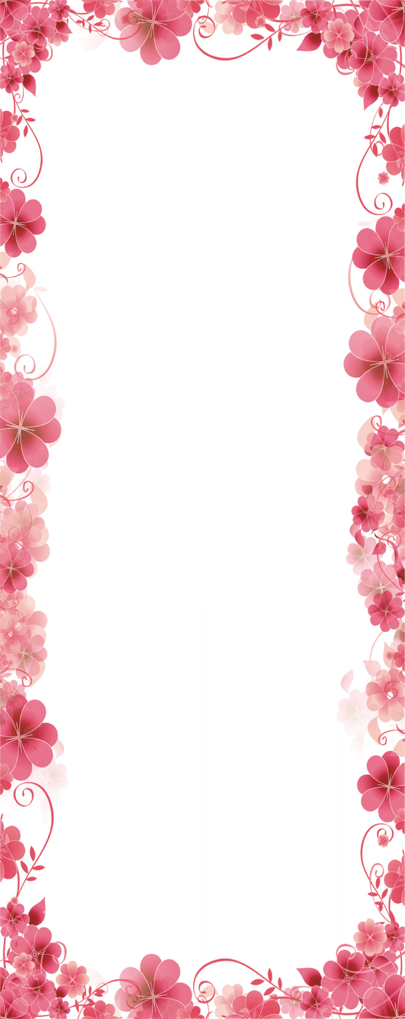 红色浪漫节日花朵边框PNG素材高清下载
